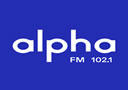 Logo da rádio Alpha FM Goiânia 102.1